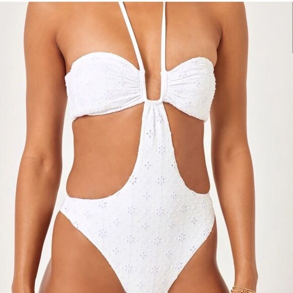 l*space Marina bitsy one piece swimsuit womens size xl in white‎ NWT - Picture 5 of 15